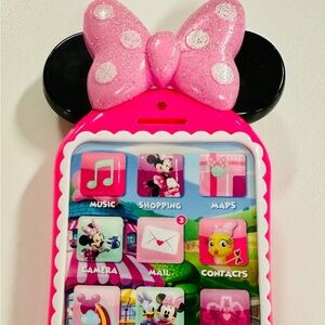 Disney Minnie Mouse Hot Pink Play Phone with Black Ears and Pink Bow